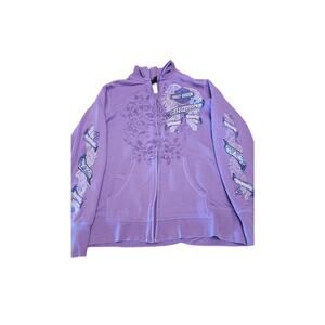 Vintage Purple graphic Harley Davidson size XL zipup jacket- Fargo, ND